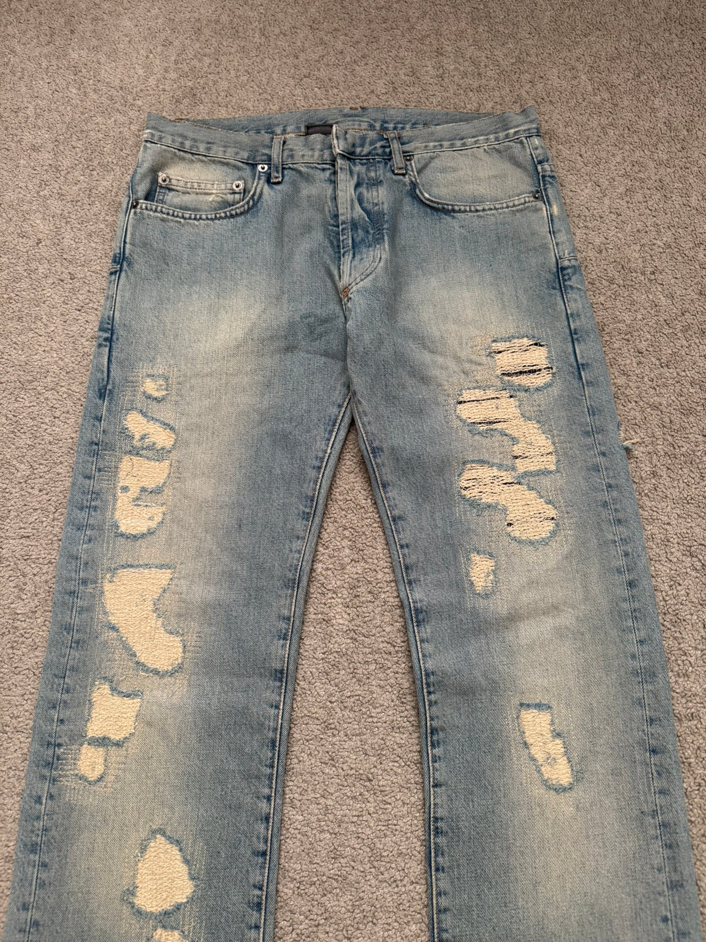 SS06 Dior Homme by Hedi Slimane Crash Distressed Denim Jeans