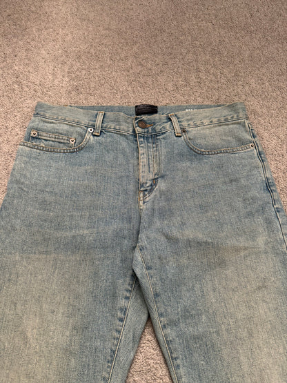 FW15 Saint Laurent by Hedi Slimane Knee Slit D02 Denim Jeans