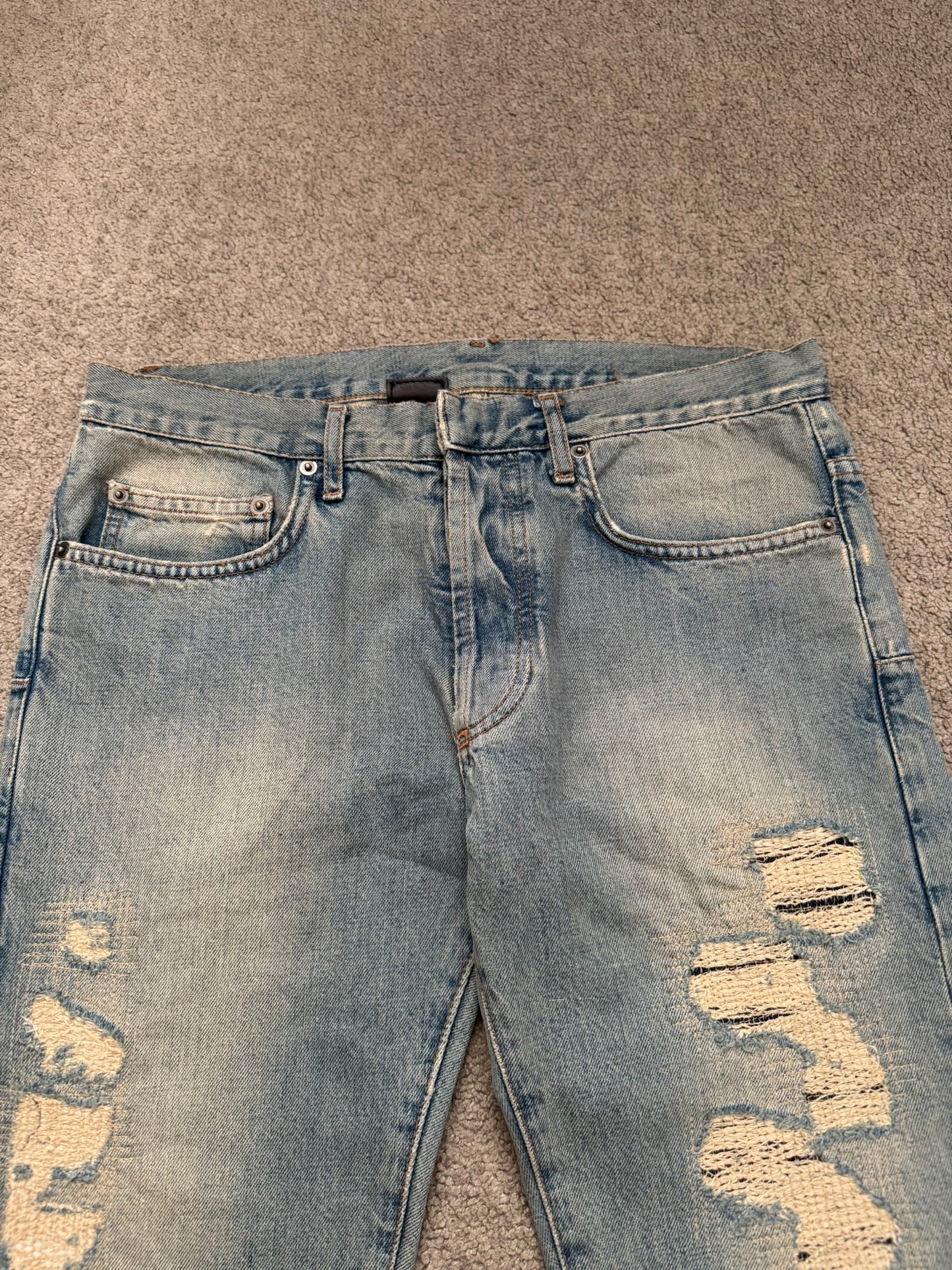 SS06 Dior Homme by Hedi Slimane Crash Distressed Denim Jeans