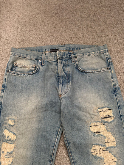 SS06 Dior Homme by Hedi Slimane Crash Distressed Denim Jeans