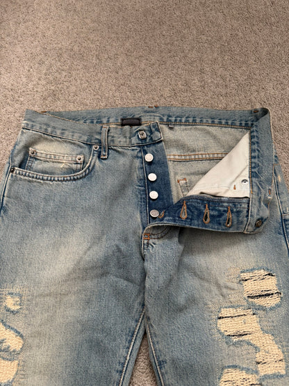 SS06 Dior Homme by Hedi Slimane Crash Distressed Denim Jeans