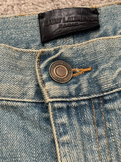 FW15 Saint Laurent by Hedi Slimane Knee Slit D02 Denim Jeans