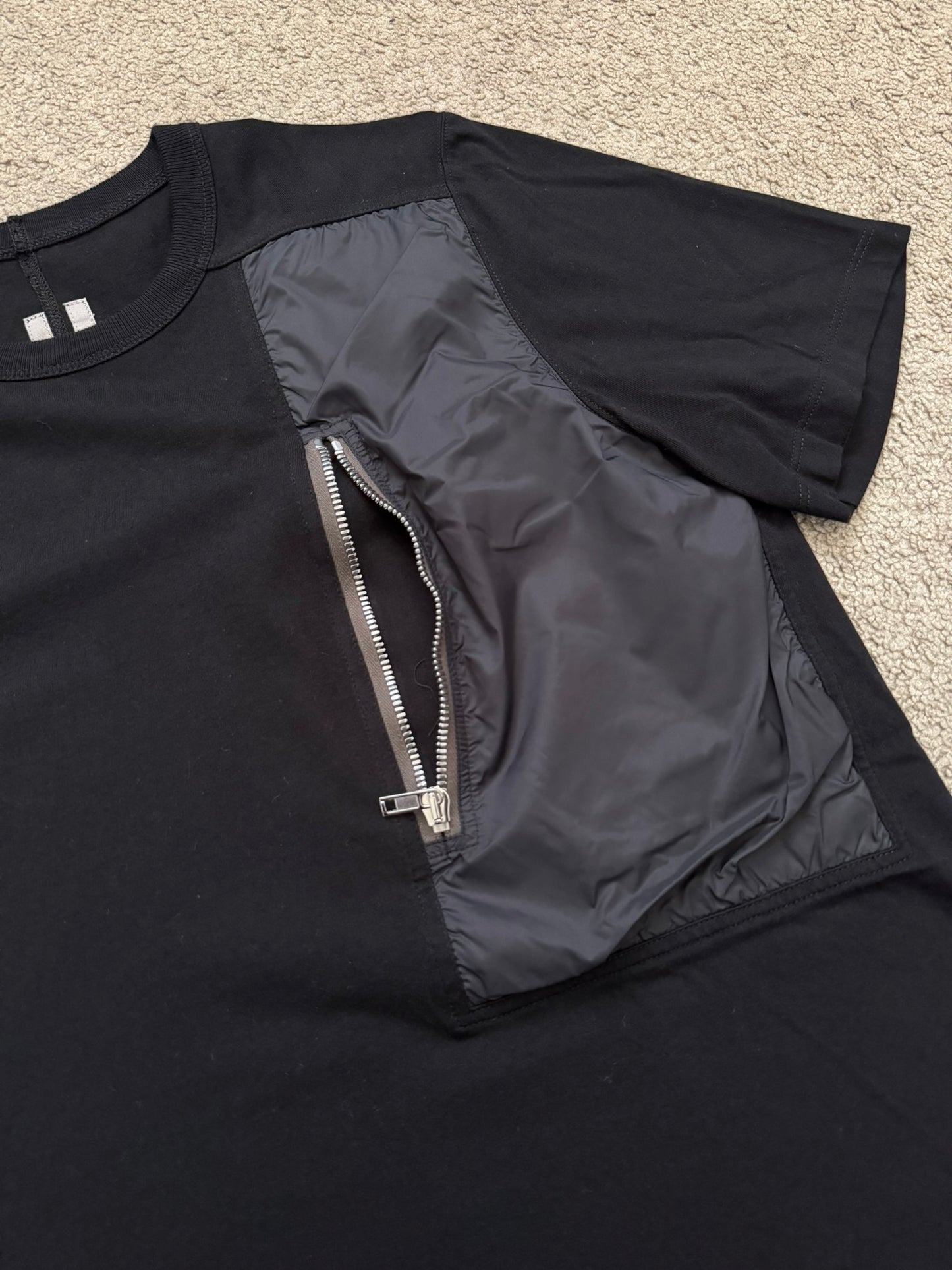 SS21 Rick Owens Mainline Nylon Zip Pocket Level T Shirt