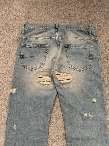 SS06 Dior Homme by Hedi Slimane Crash Distressed Denim Jeans