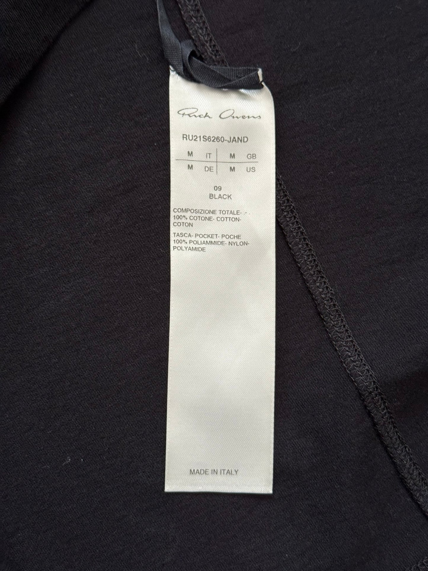 SS21 Rick Owens Mainline Nylon Zip Pocket Level T Shirt