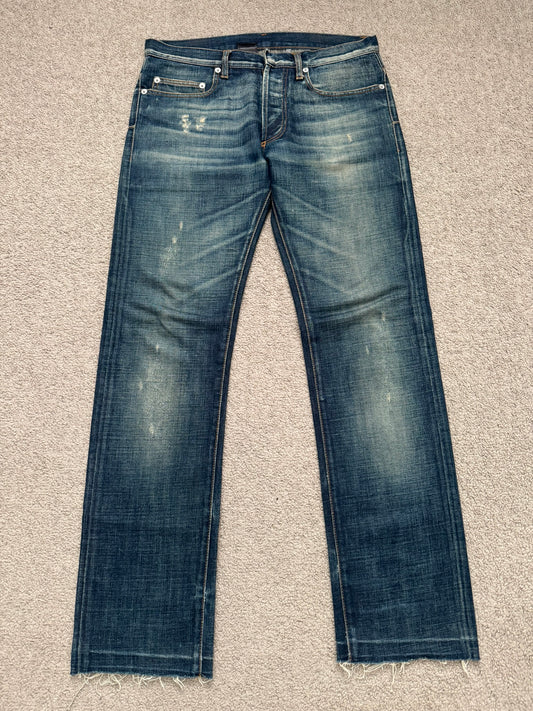 AW06 Dior Homme by Hedi Slimane Dust Wash Distressed Denim Jeans