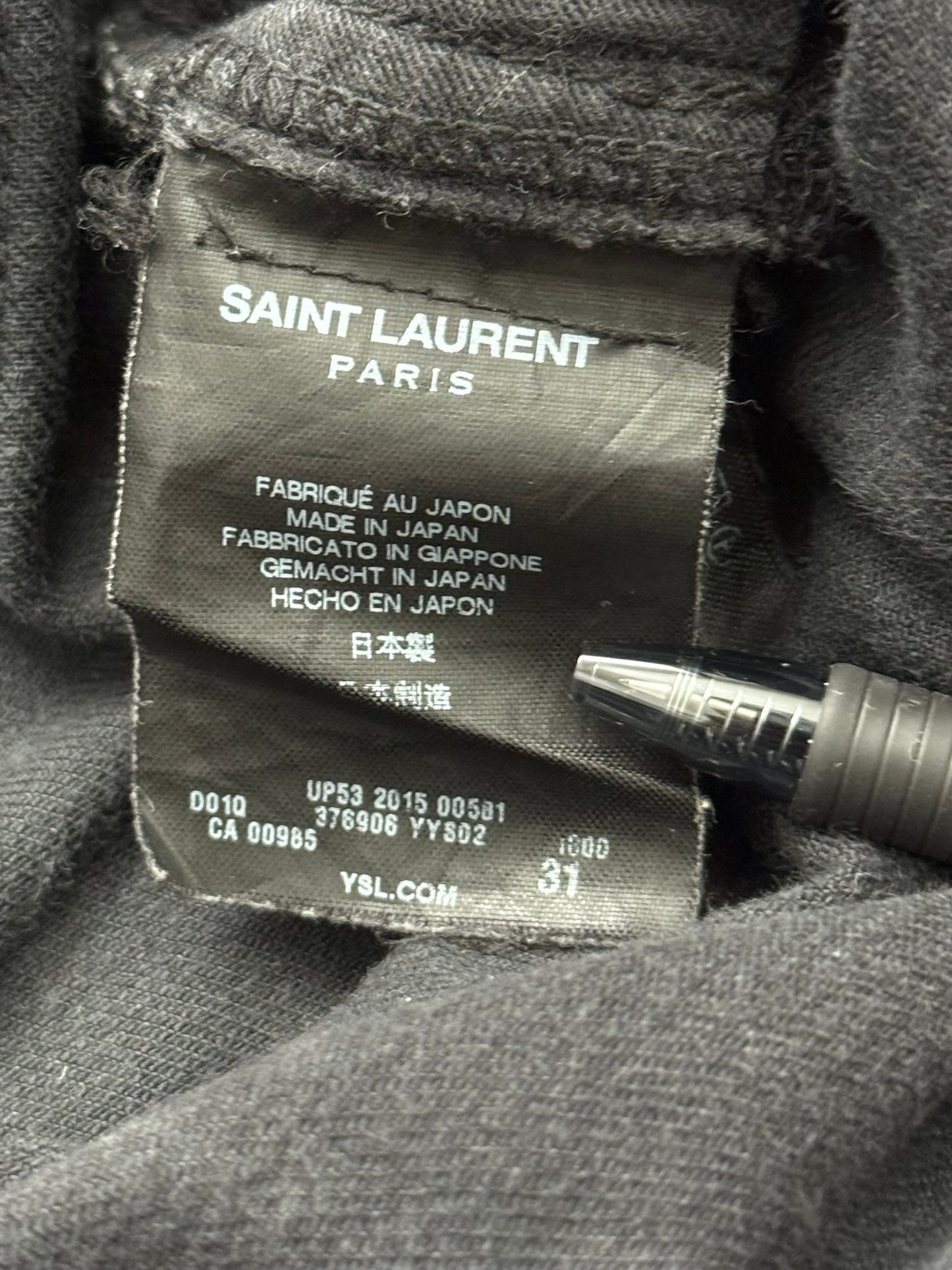 SS15 Saint Laurent by Hedi Slimane Black D02 Denim Jeans