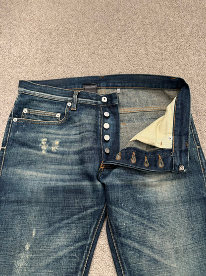 AW06 Dior Homme by Hedi Slimane Dust Wash Distressed Denim Jeans