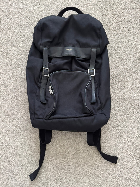 FW16 Saint Laurent by Hedi Slimane Canvas/Leather City Backpack