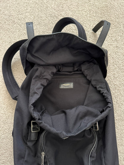 FW16 Saint Laurent by Hedi Slimane Canvas/Leather City Backpack