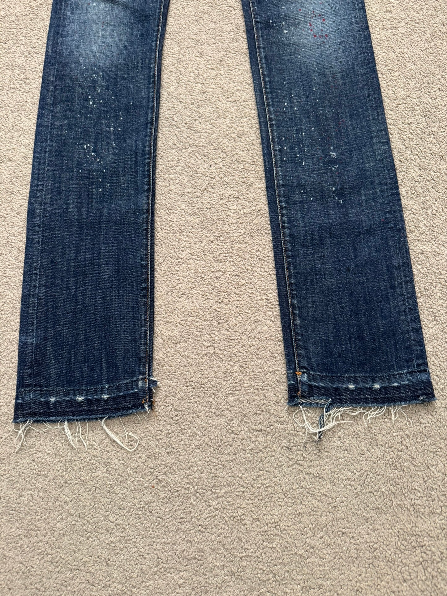 FW14 Dior Homme by Kris Van Assche Paint Splatter Denim Jeans