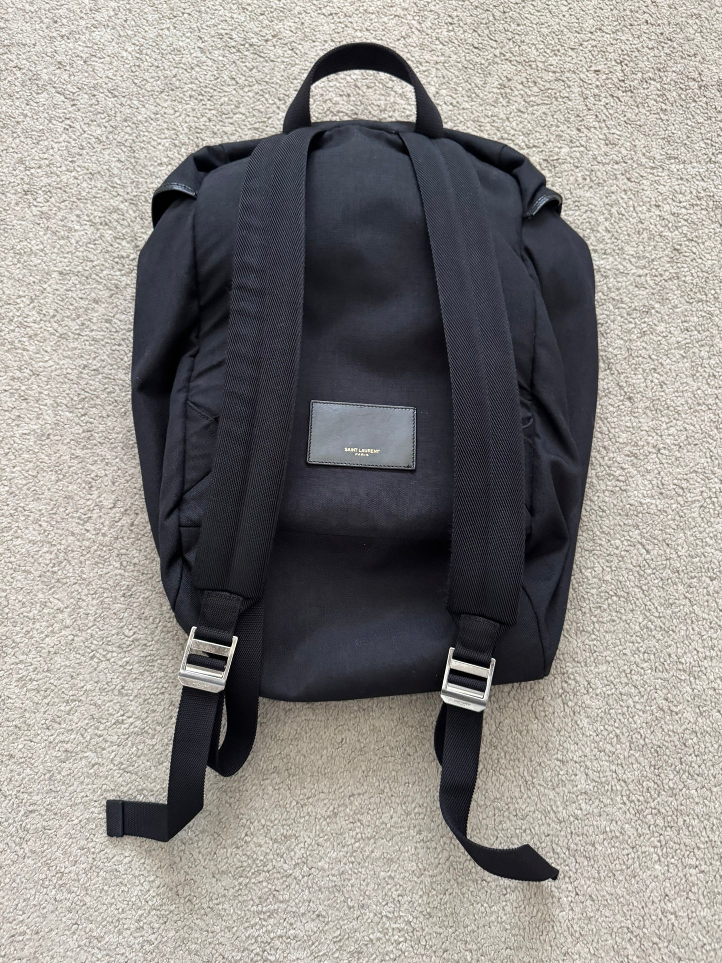 FW16 Saint Laurent by Hedi Slimane Canvas/Leather City Backpack