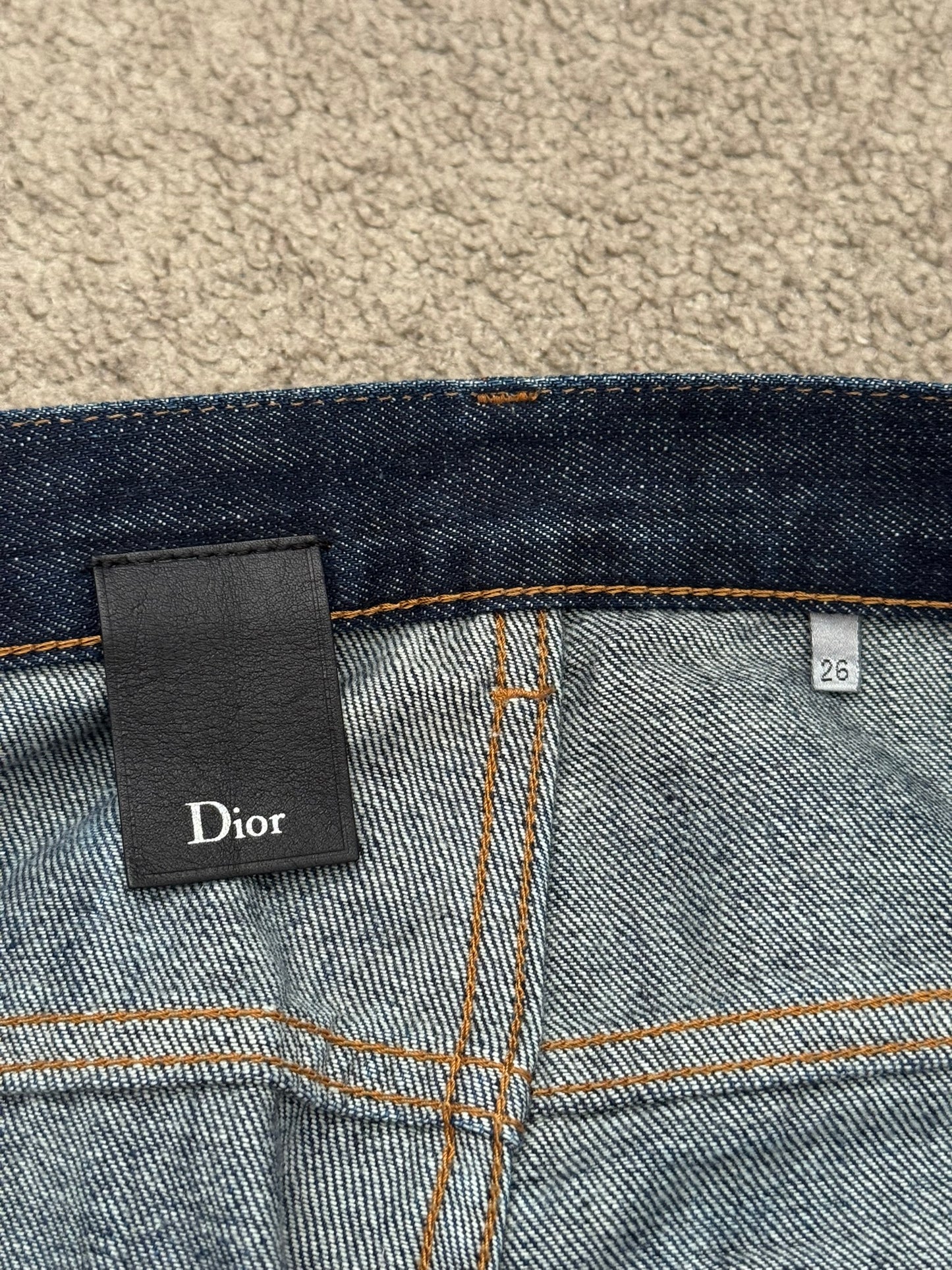 FW14 Dior Homme by Kris Van Assche Paint Splatter Denim Jeans