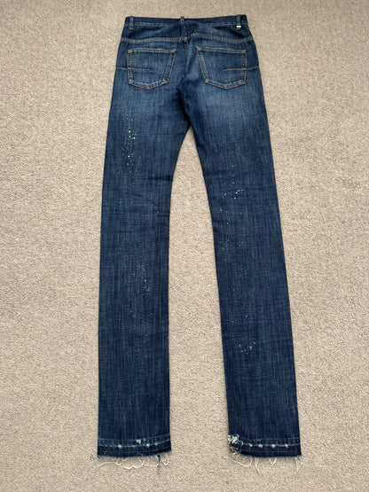 FW14 Dior Homme by Kris Van Assche Paint Splatter Denim Jeans