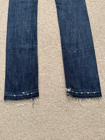 FW14 Dior Homme by Kris Van Assche Paint Splatter Denim Jeans