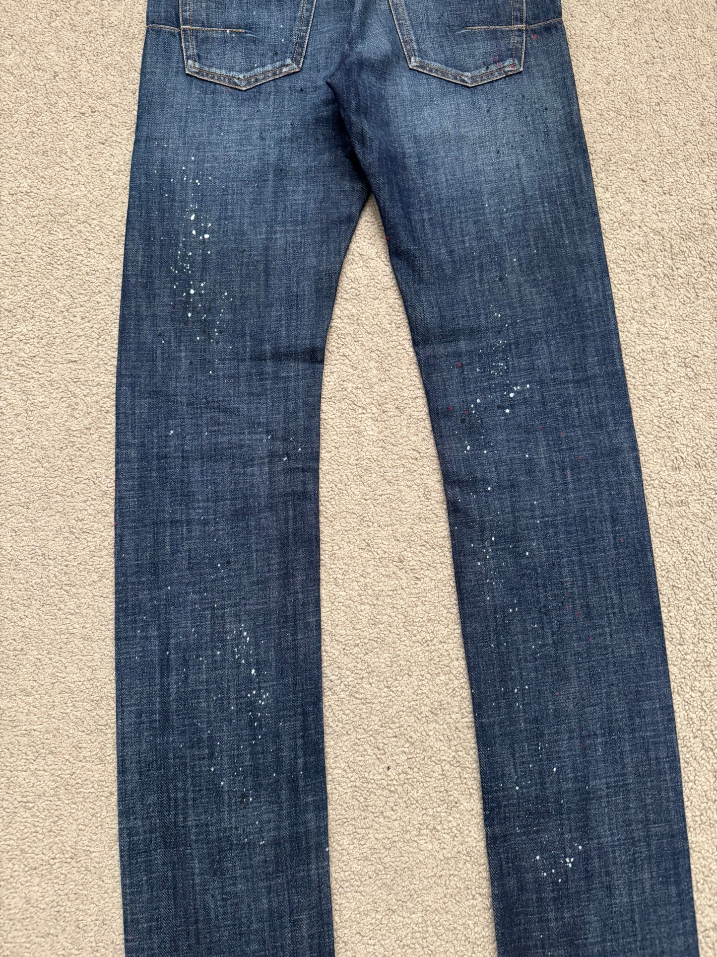 FW14 Dior Homme by Kris Van Assche Paint Splatter Denim Jeans