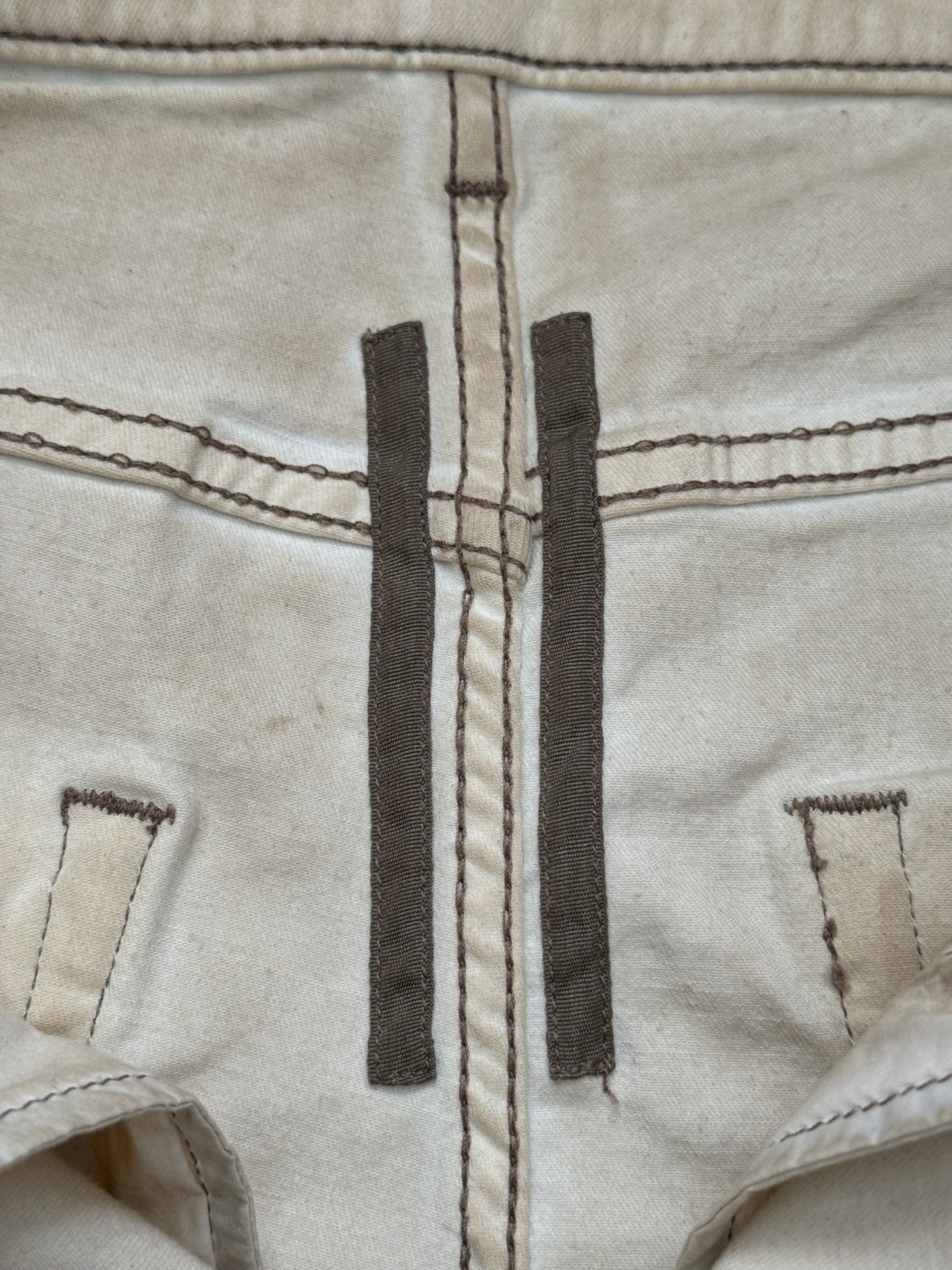 SS25 Rick Owens DRKSHDW Parchment Foil Wax Detroit Denim Jeans