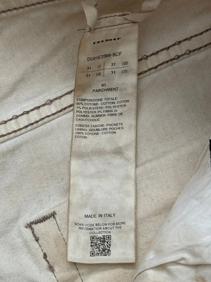 SS25 Rick Owens DRKSHDW Parchment Foil Wax Detroit Denim Jeans