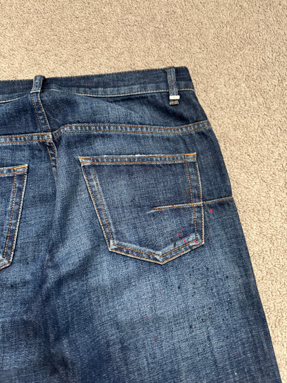 FW14 Dior Homme by Kris Van Assche Paint Splatter Denim Jeans