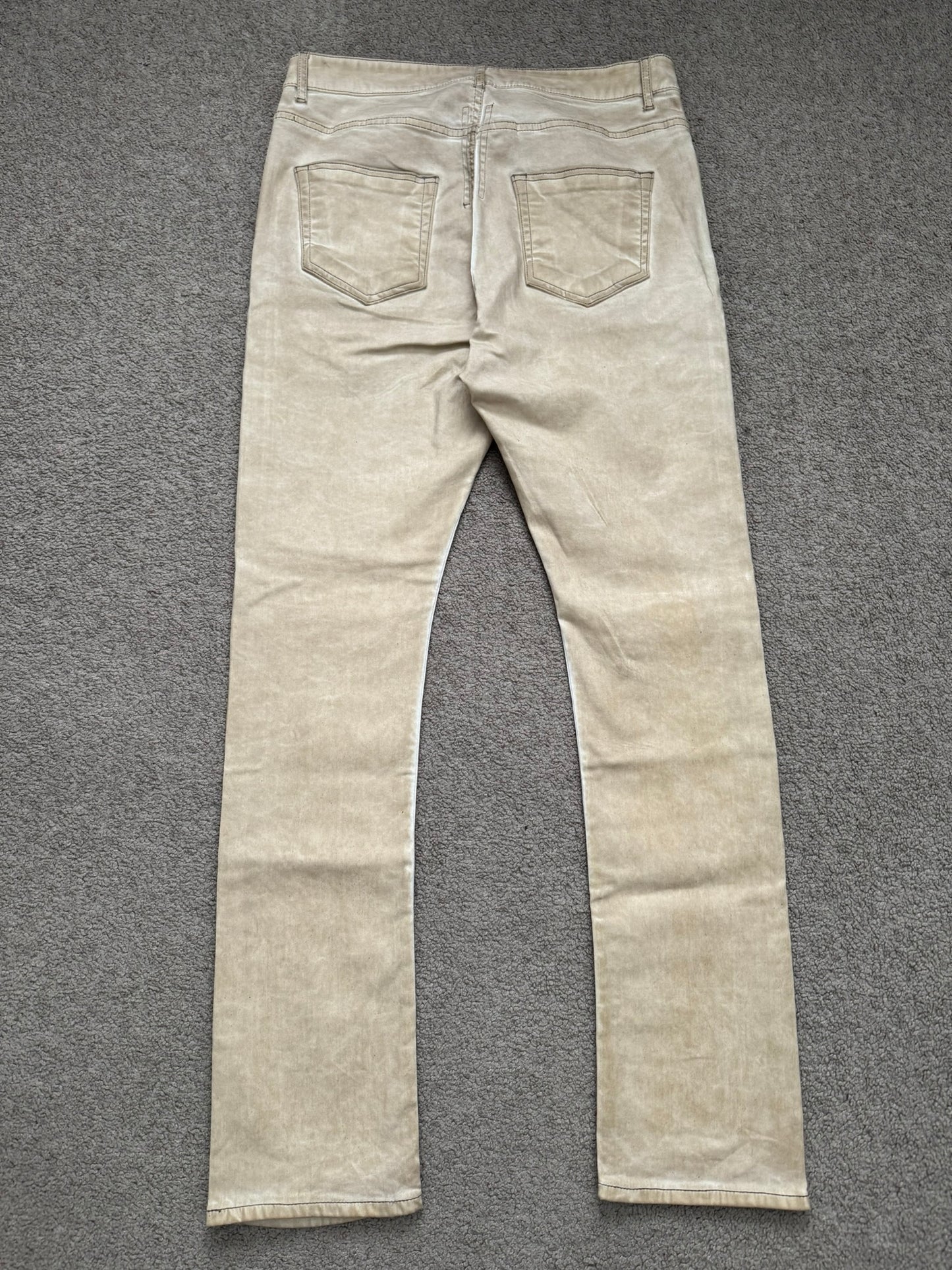 SS25 Rick Owens DRKSHDW Parchment Foil Wax Detroit Denim Jeans