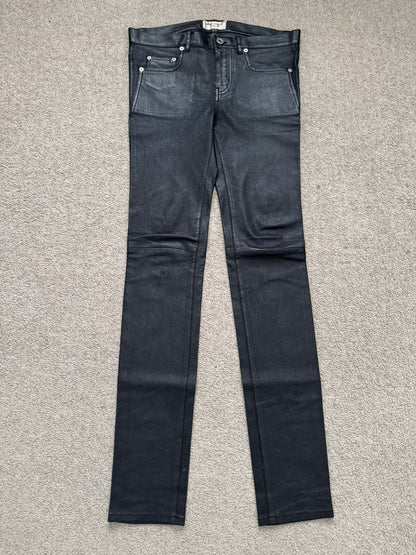 FW17 Saint Laurent Paris Black Lambskin Leather Jeans