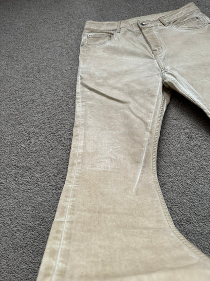 SS25 Rick Owens DRKSHDW Parchment Foil Wax Detroit Denim Jeans