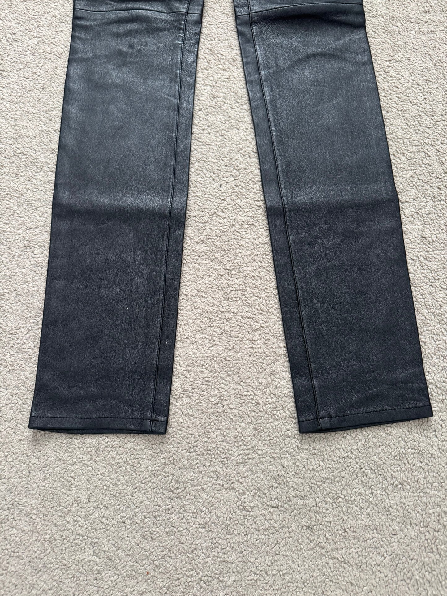FW17 Saint Laurent Paris Black Lambskin Leather Jeans