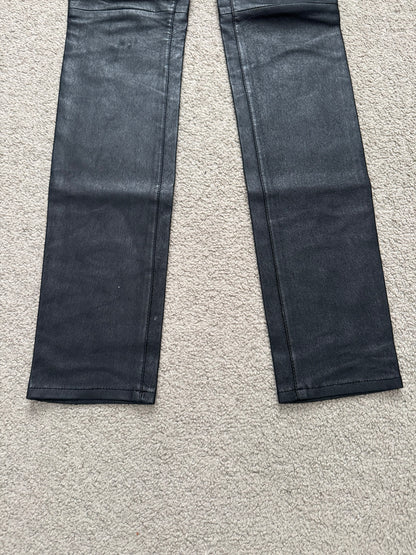 FW17 Saint Laurent Paris Black Lambskin Leather Jeans