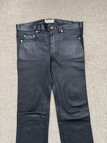 FW17 Saint Laurent Paris Black Lambskin Leather Jeans