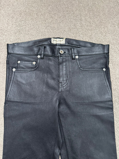 FW17 Saint Laurent Paris Black Lambskin Leather Jeans