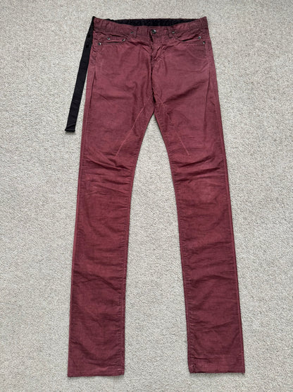 2000s Rick Owens DRKSHDW Red Lightweight Detroit Poplin Pants