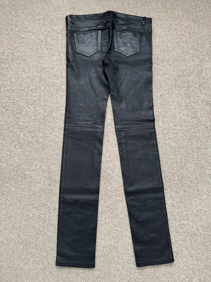 FW17 Saint Laurent Paris Black Lambskin Leather Jeans