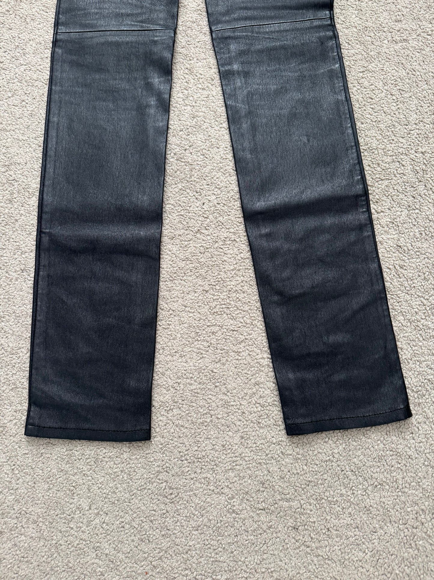 FW17 Saint Laurent Paris Black Lambskin Leather Jeans