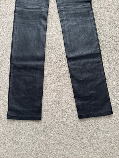 FW17 Saint Laurent Paris Black Lambskin Leather Jeans