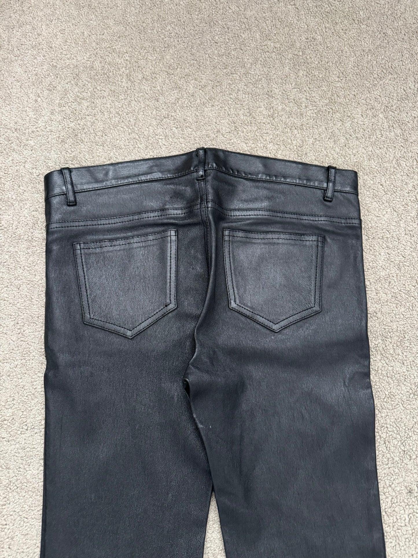 FW17 Saint Laurent Paris Black Lambskin Leather Jeans