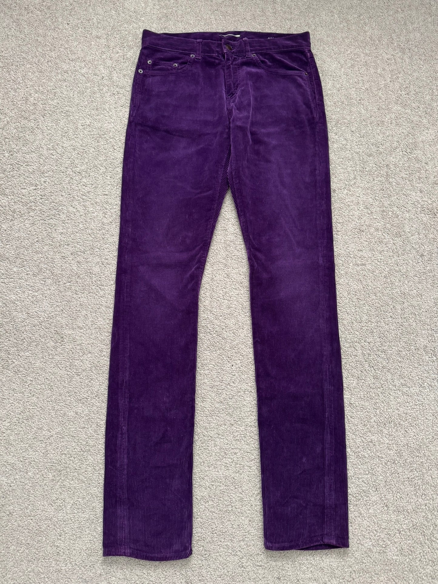 FW18 Saint Laurent Paris Purple D02 Corduroy Jeans