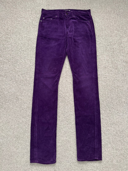 FW18 Saint Laurent Paris Purple D02 Corduroy Jeans