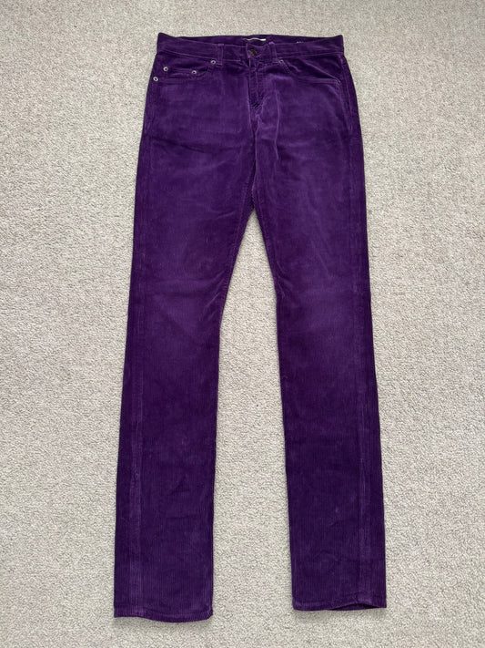 FW18 Saint Laurent Paris Purple D02 Corduroy Jeans