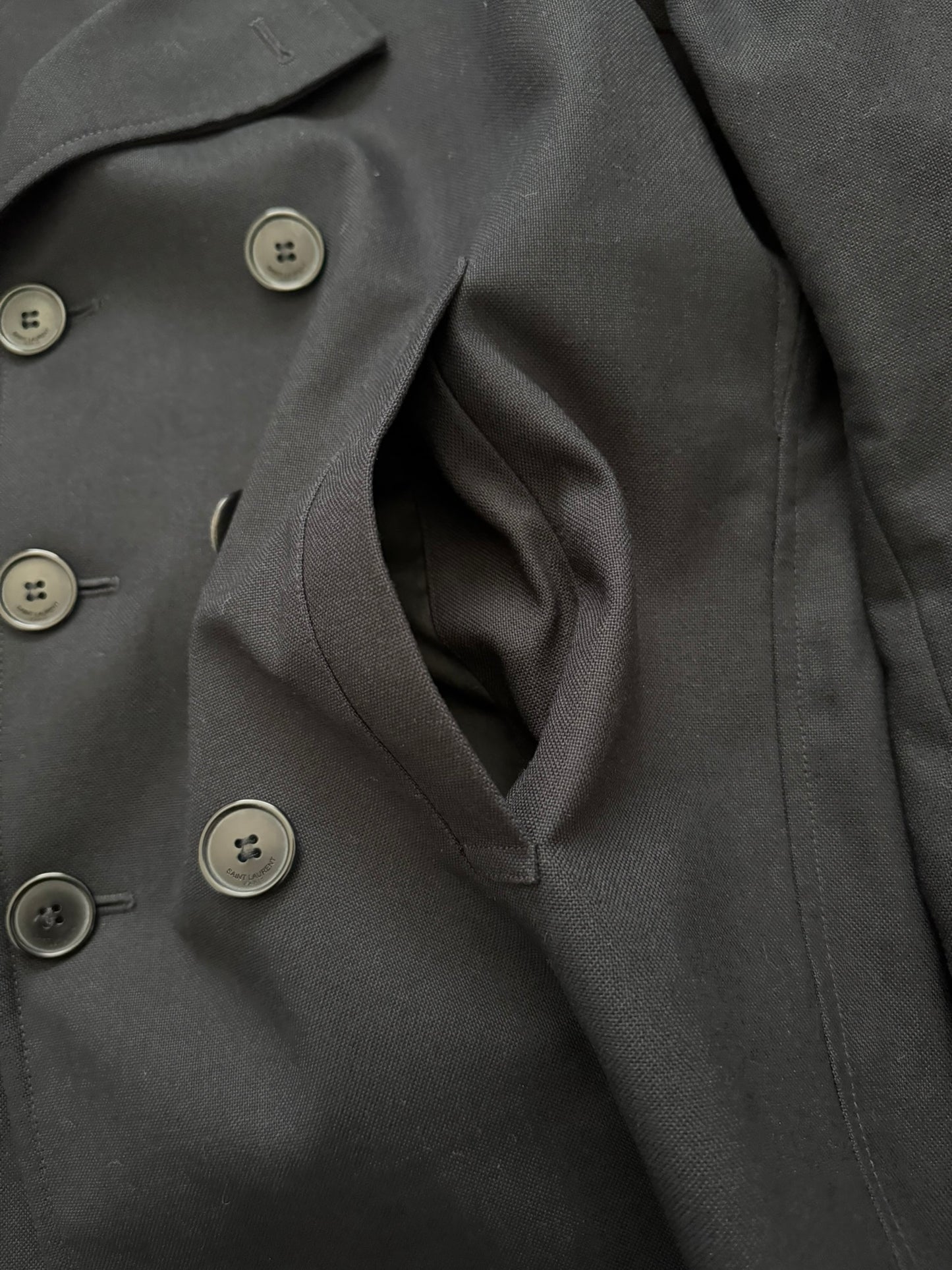 SS13 Saint Laurent by Hedi Slimane Short Peacoat