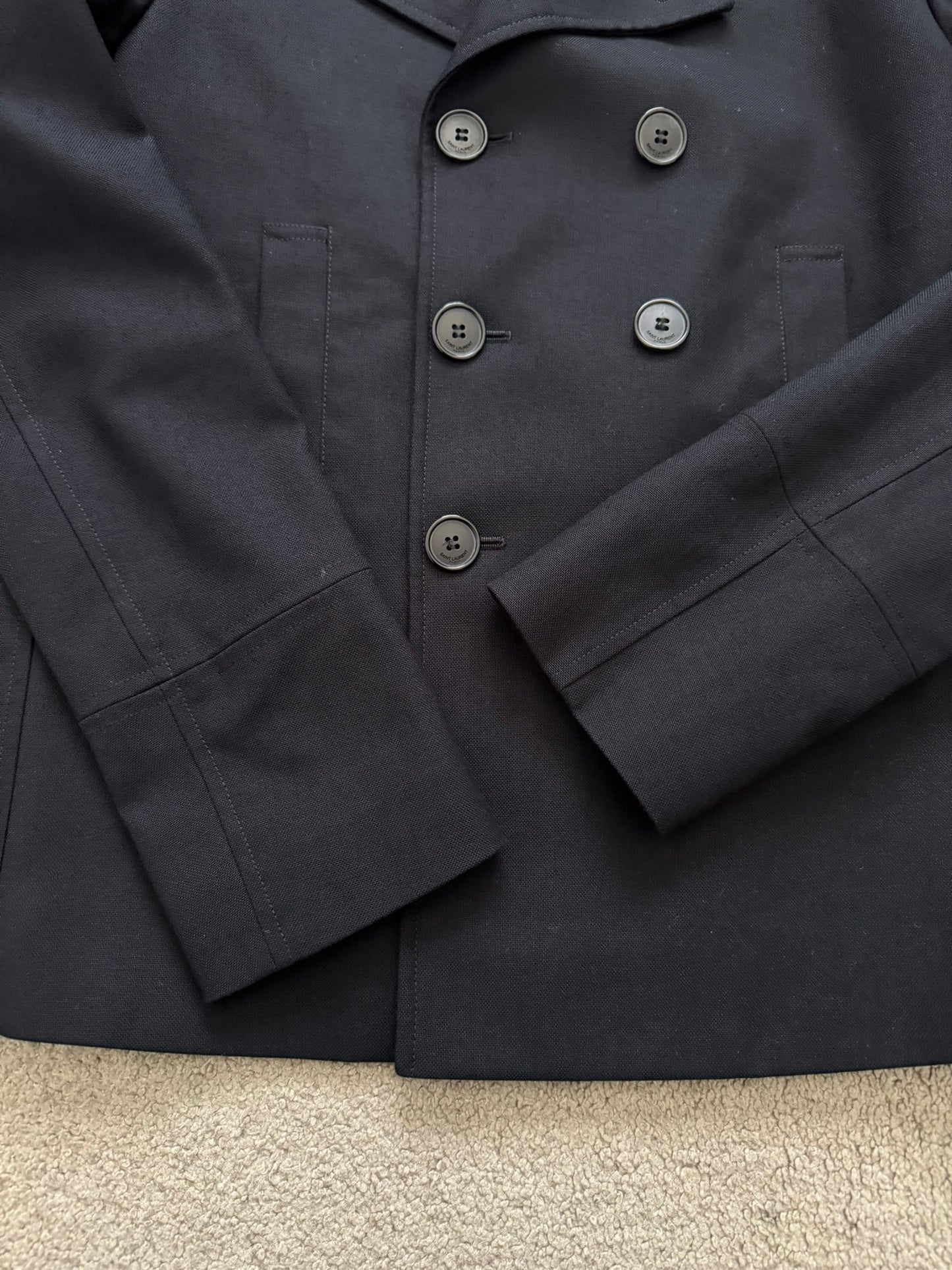 SS13 Saint Laurent by Hedi Slimane Short Peacoat