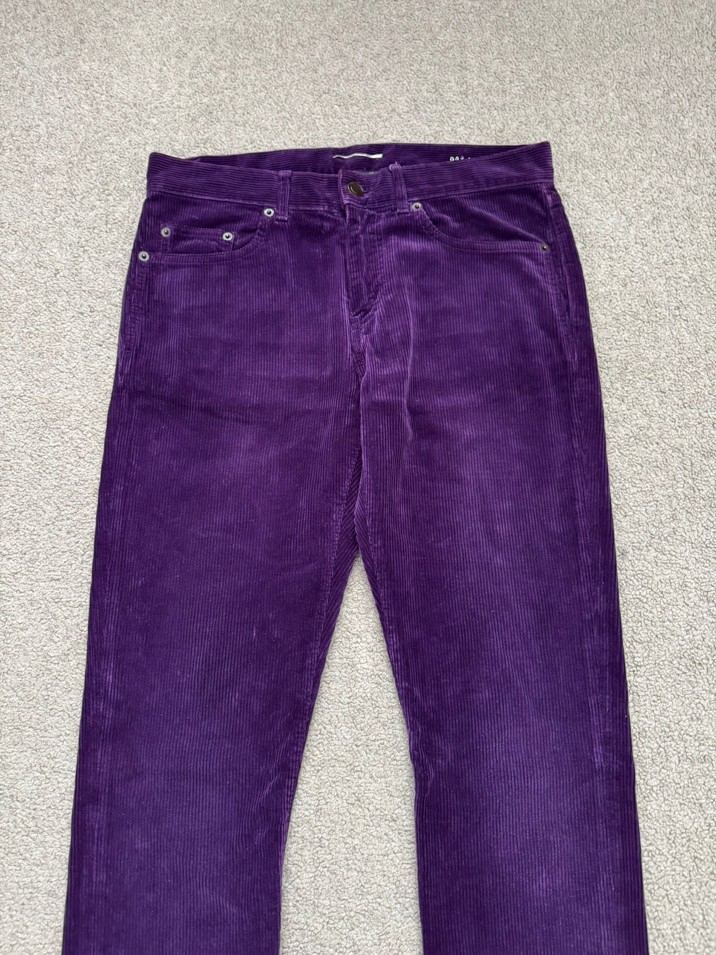 FW18 Saint Laurent Paris Purple D02 Corduroy Jeans