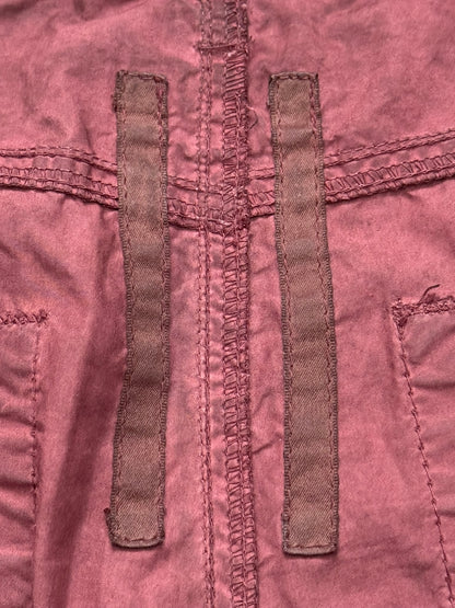 2000s Rick Owens DRKSHDW Red Lightweight Detroit Poplin Pants