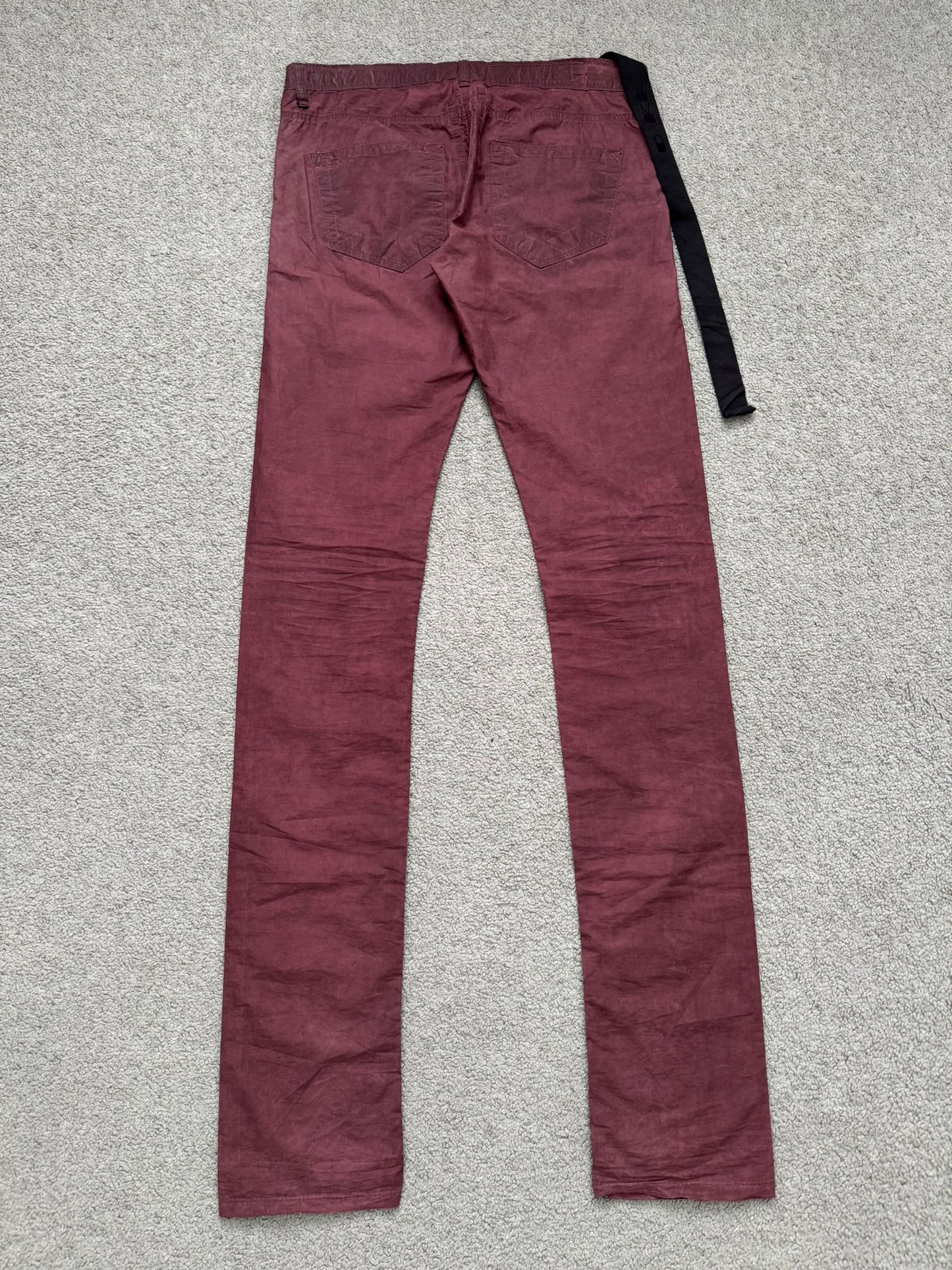 2000s Rick Owens DRKSHDW Red Lightweight Detroit Poplin Pants