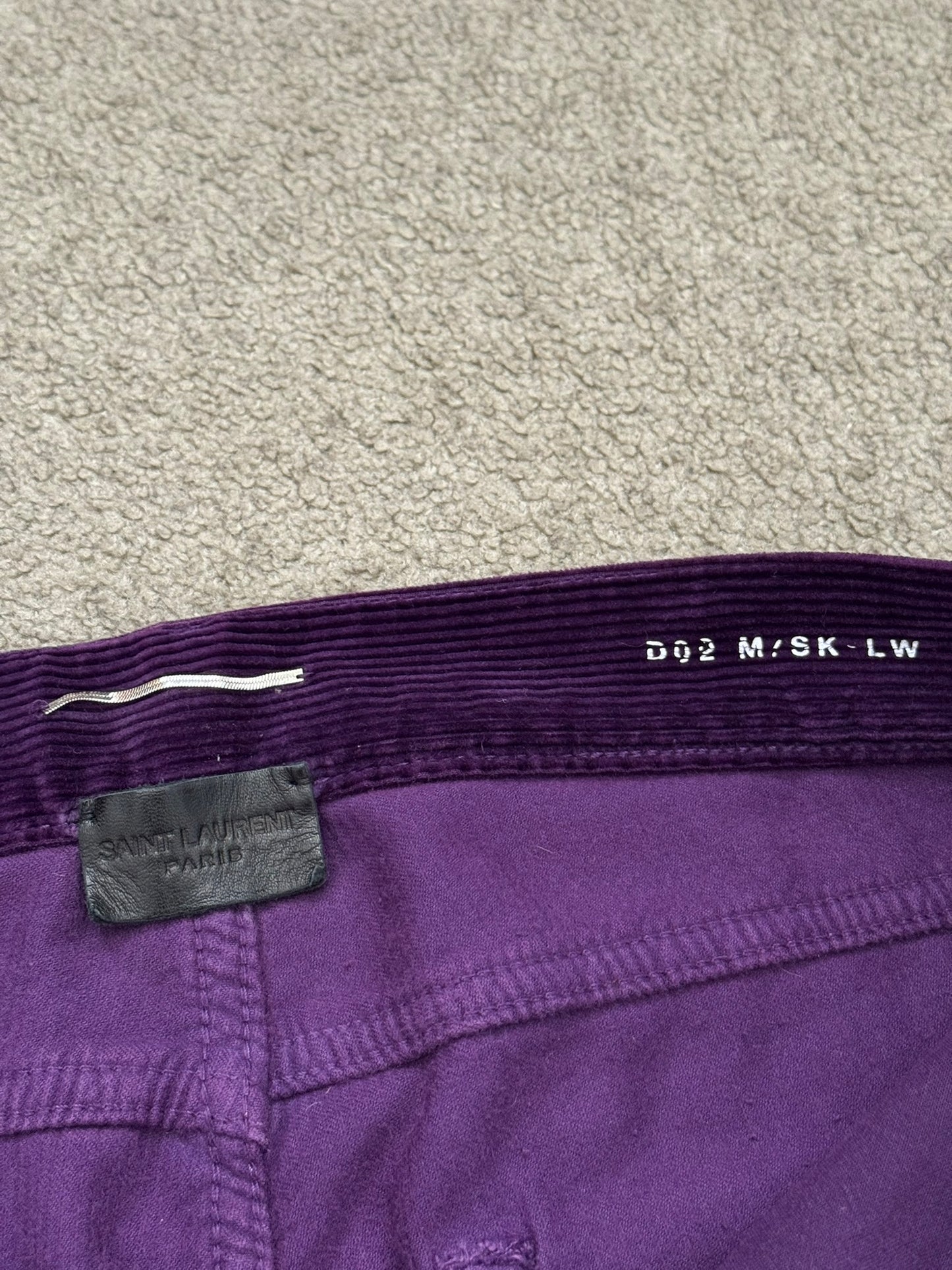 FW18 Saint Laurent Paris Purple D02 Corduroy Jeans