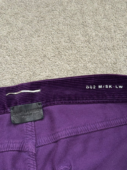 FW18 Saint Laurent Paris Purple D02 Corduroy Jeans