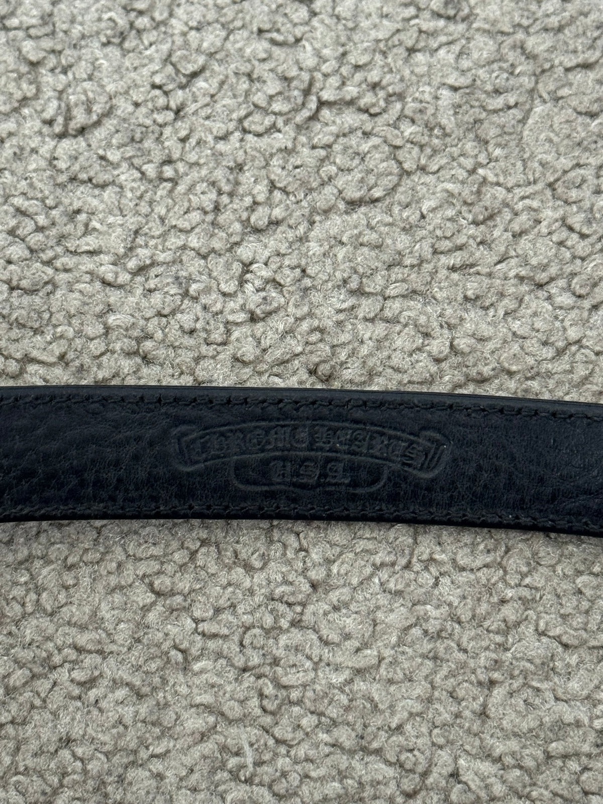 Chrome Hearts 3 Silver Cross Snap Button Black Leather Bracelet