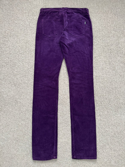 FW18 Saint Laurent Paris Purple D02 Corduroy Jeans