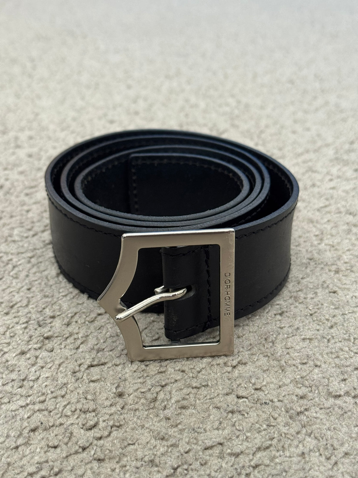 SS10 Dior Homme by Kris Van Assche Black D-Point Belt