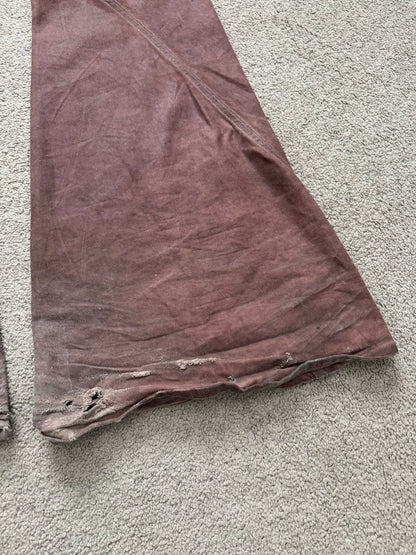 FW24 Rick Owens DRKSHDW Terracotta Waxed Bias Bootcut Denim Jeans
