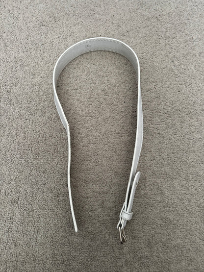 SS05 Dior Homme by Hedi Slimane Double Prong White Leather Belt